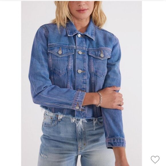 Etica Jackets & Blazers - NWOT ETICA Lennox Mini Cropped Trucker Denim Blue Women's Jacket